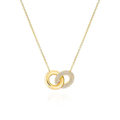 Sif Jakobs N2477-CZ-YG Gold Plated Carrara Due Piccolo Necklace