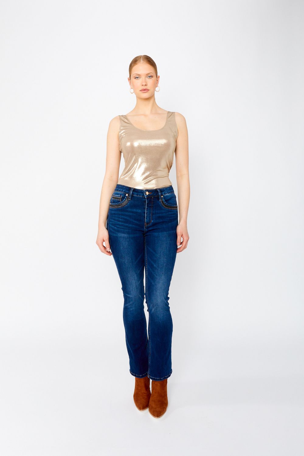 Frank Lyman 243400U Women's SF Boot Cut Jeans – Dark Blue
