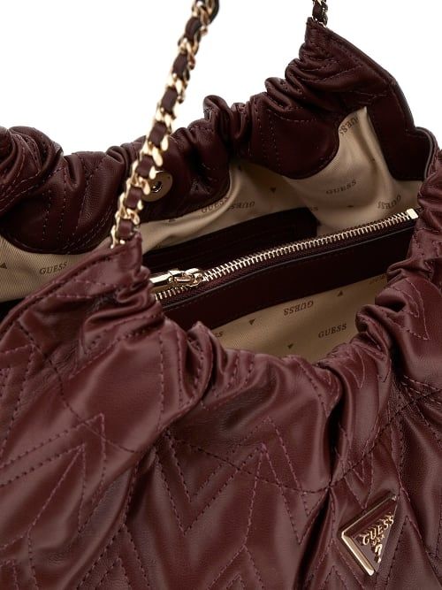 Guess QG950502 Women's Eda L Hobo Handbag – Burgundy
