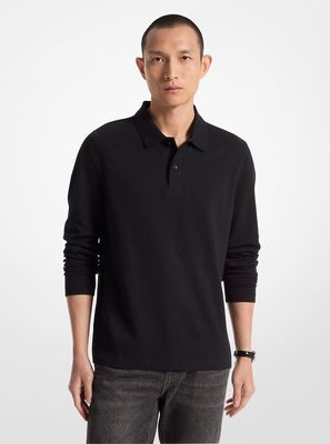 Michael Kors CF4528TENL Men's Long Sleeve Bubble Knit Polo Shirt – Black