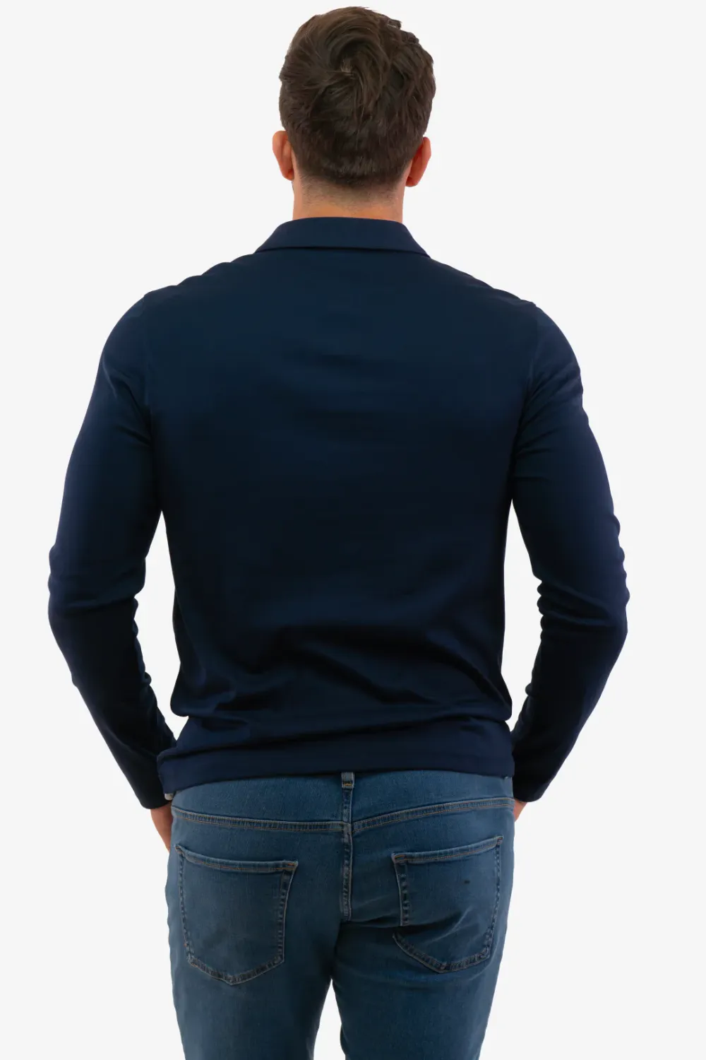 Michael Kors CF150CFC93 Men's Long Sleeve Sleek MK Polo Shirt – Midnight