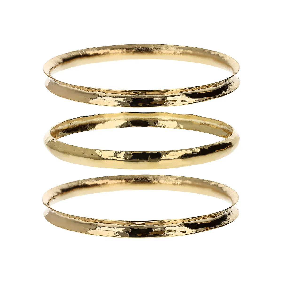 Etrusca WSET00818.YG 18KT Gold-Plated 3-Bangle Set Bracelet