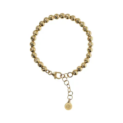 Etrusca WSET00761.YG 18KT Gold-Plated 6mm Bead Bracelet