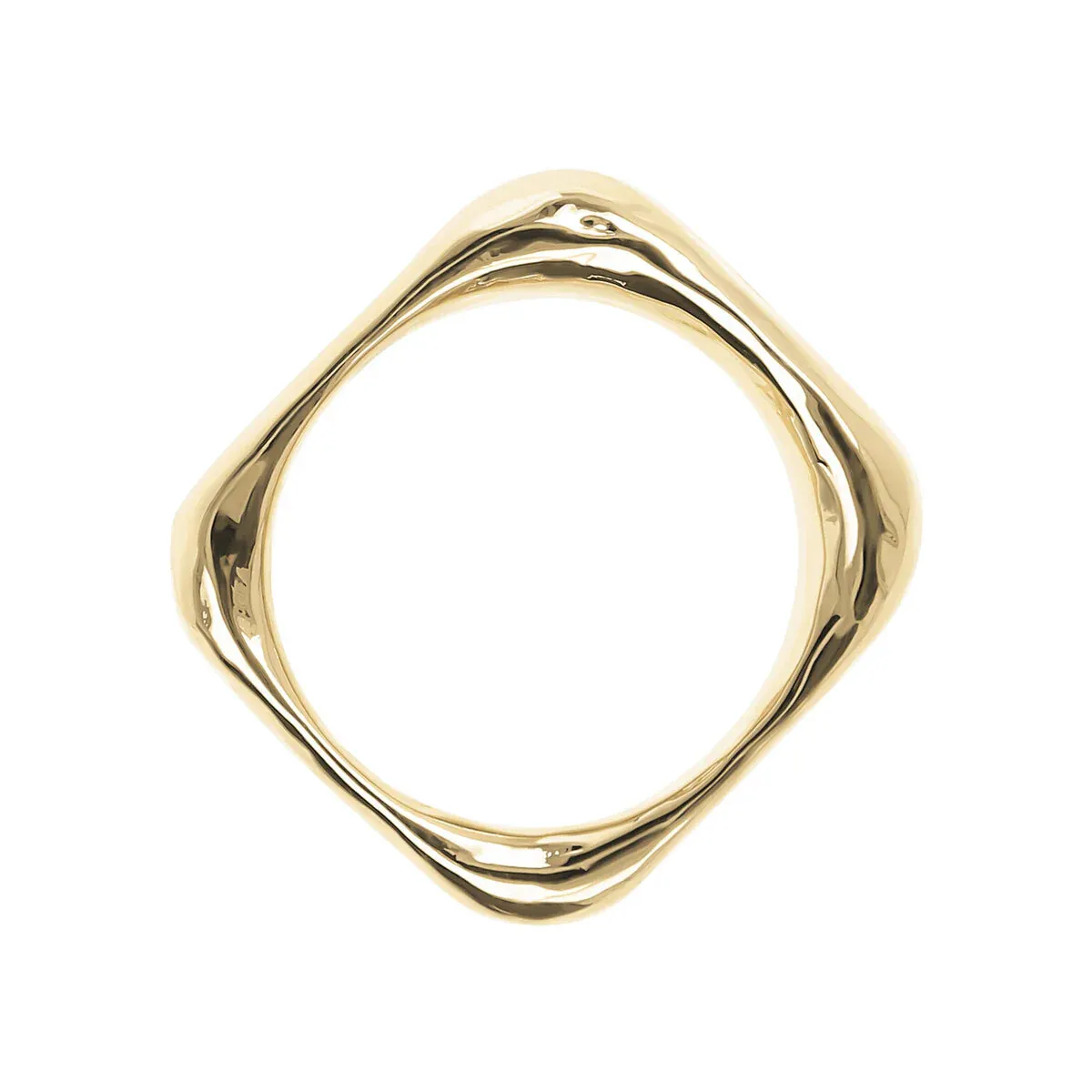 Etrusca WSET00631.YG 18KT Gold-Plated Acqubagnata Square Ring