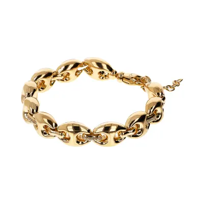 Bronzallure WSBZ02398Y.YG 18KT Gold-Plated Gucci Link Bracelet
