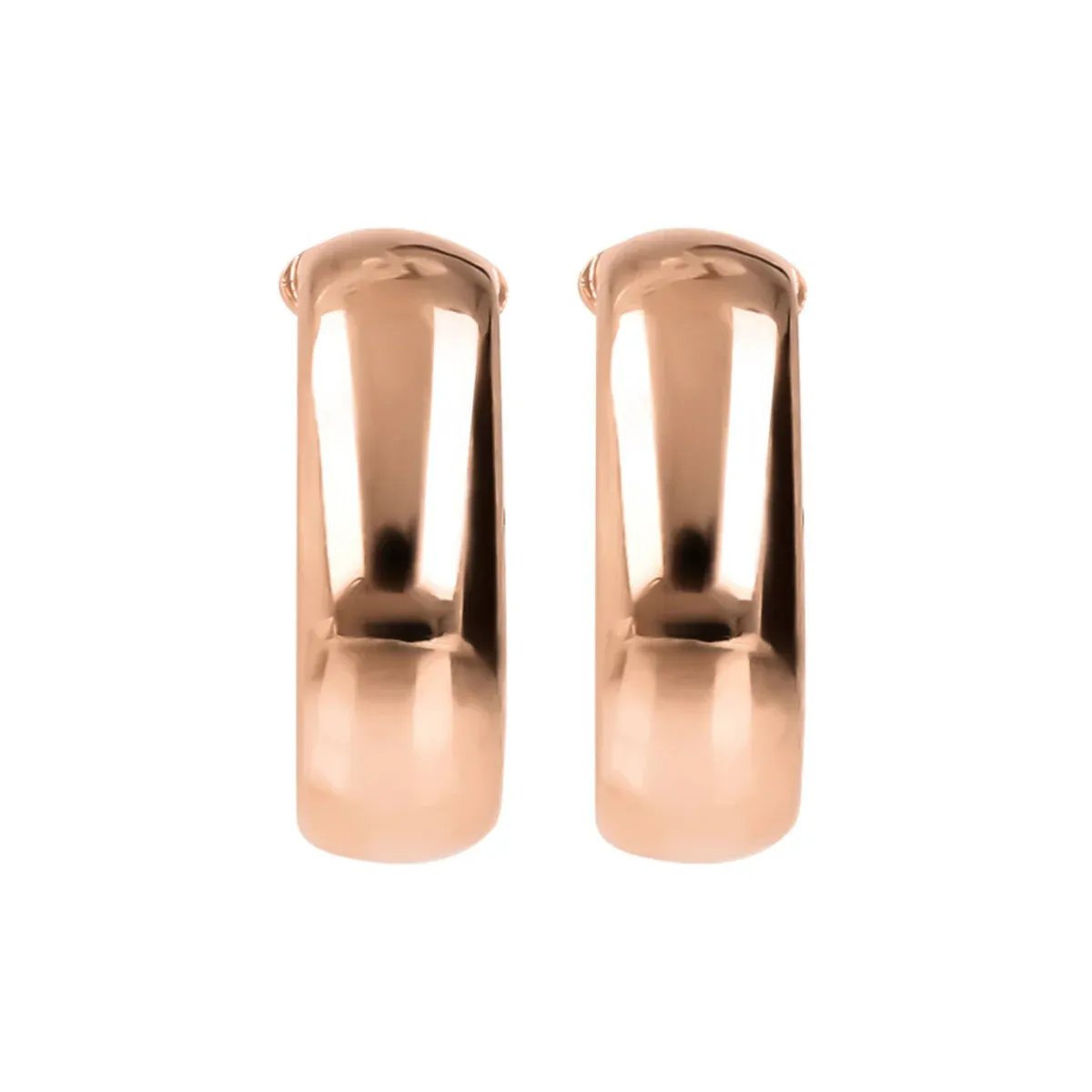 Bronzallure WSBZ02003.R Boucles d'oreilles petites ovales en plaqué or rose 18 carats