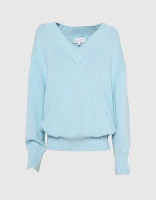 Madison MS2899 Women's LS Rumi Knit Sweater/ POWDER BLUE