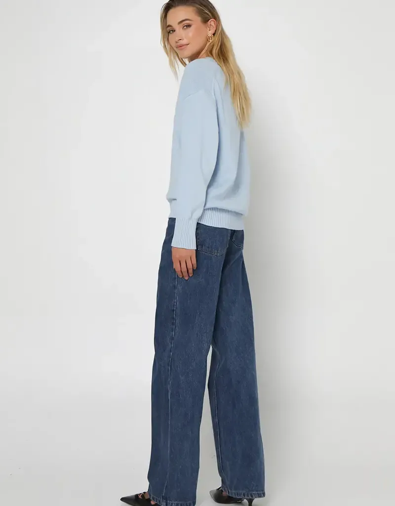 Madison MS2899 Women's Long Sleeve Rumi Knit Sweater – Powder Blue