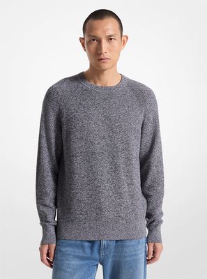 Michael Kors CF460DD469 Men's Long Sleeve CN Mouline Texture Sweater – Charcoal Melange