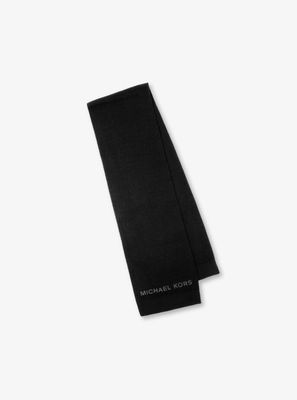 Michael Kors 34378 Men's OS Silicone M Kors Logo Scarf – Black