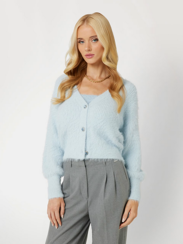 Guess W4BR27Z3BH0 Women's Long Sleeve VN Keyla Cardigan – Sky Hgh