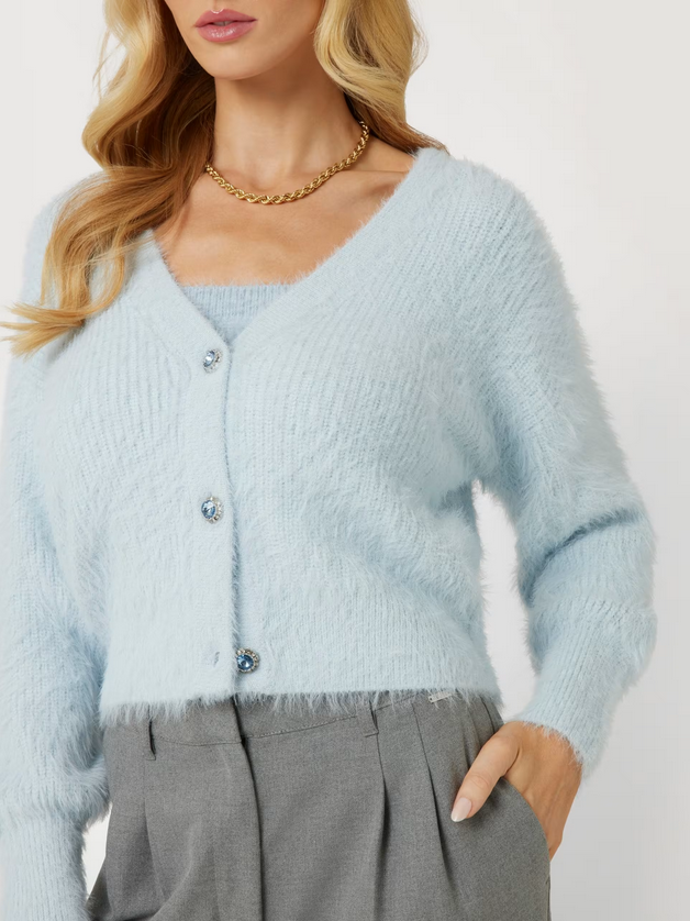 Guess W4BR27Z3BH0 Women's Long Sleeve VN Keyla Cardigan – Sky Hgh