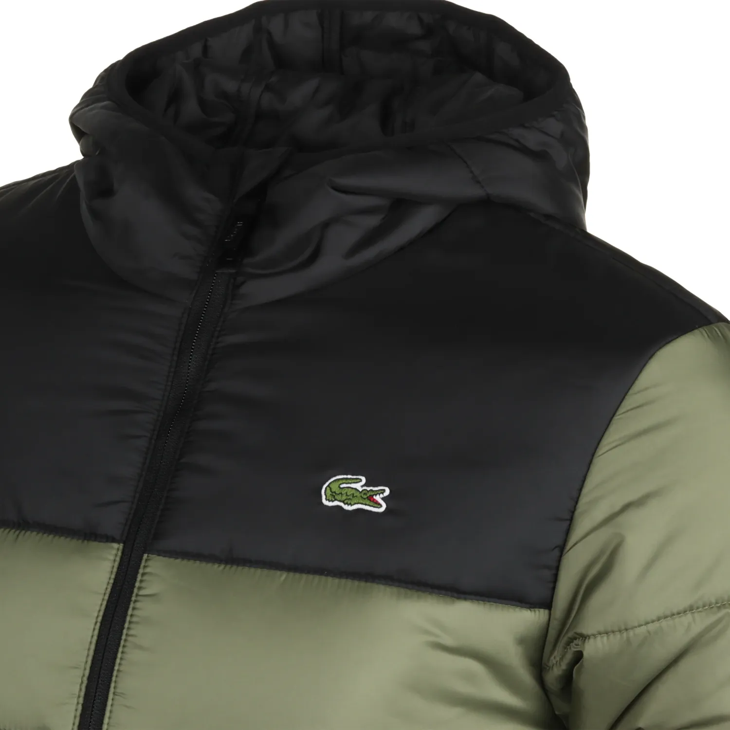 Lacoste BH6763 52 3HK Men's Puffer Coat – Khaki Green- Black