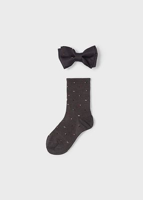 Mayoral 10830 Boy's Bow Tie & Socks Set 2PC/ GRIS 8
