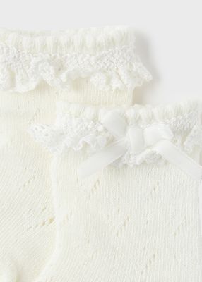 Mayoral 9761 Baby Girl's Knit Detail Socks 1PR/ CRUDO