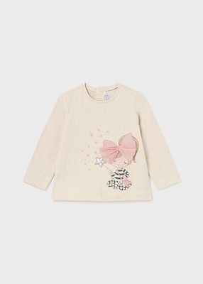 Mayoral 2054/727 Baby Girl's Long Sleeve T-Shirt & Velvet Leggings Set 2PC – Milk Vig- Maquillaje
