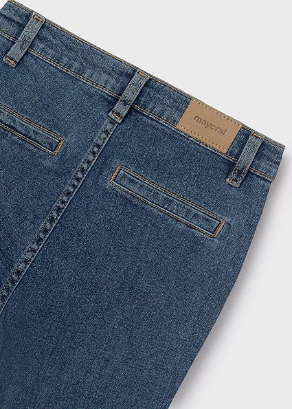 Mayoral 7547 Girl's Cropped Flared Fade Jeans – Medio