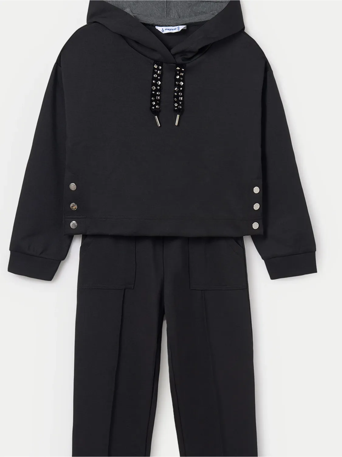 Mayoral 7846 Girl's Long Sleeve Hoodie & Pants Set 2PC – Negro