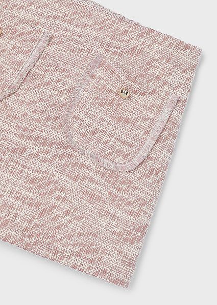 Mayoral 4908 Girl's Tweed Skort – Rosado