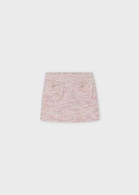 Mayoral 4908 Girl's Tweed Skort – Rosado