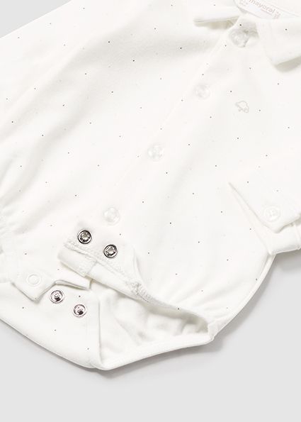 Mayoral 2797 Baby Boy's Long Sleeve Collared Dots Onesie – Crdo- Moca