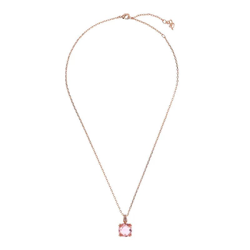 collier plaqué or rose 18 carats avec pierre taillée coussin Bronzallure WSBZ02180.TO