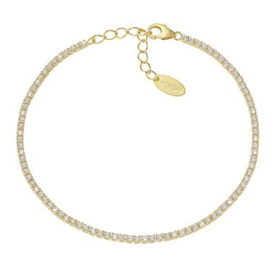 Amen BT1GB17 Women's Gold-Plated & White CZ Tennis Bracelet - Tennis