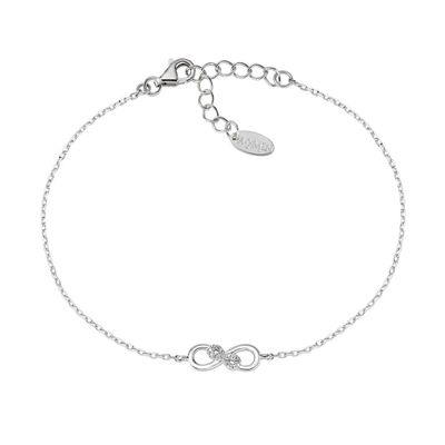 Amen BRININBBZ Women's Silver & White CZ Double Infinity Bracelet - Forever
