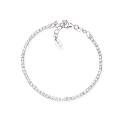 Amen BTBB16 Women's Silver White CZ Tennis Bracelet - Tennis
