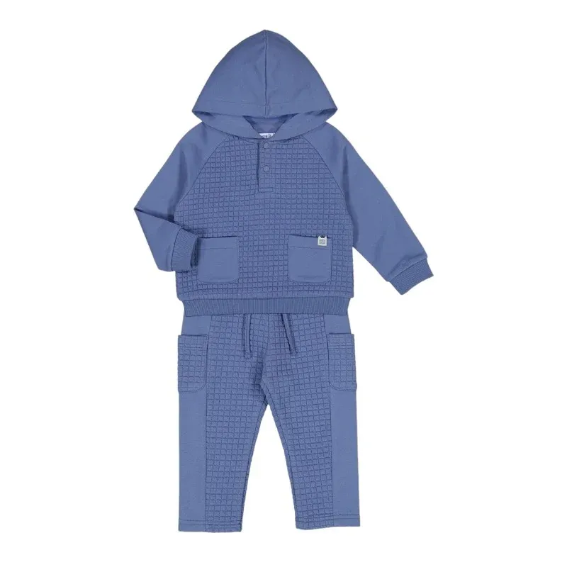 Mayoral 108/2472/2540 Baby Boy's Long Sleeve T-Shirt, Button Hoodie & Pants Set 3PC – Naranja- Acero