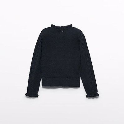 Abel & Lula 5830 Girl's Long Sleeve Knit Sweater – Negro