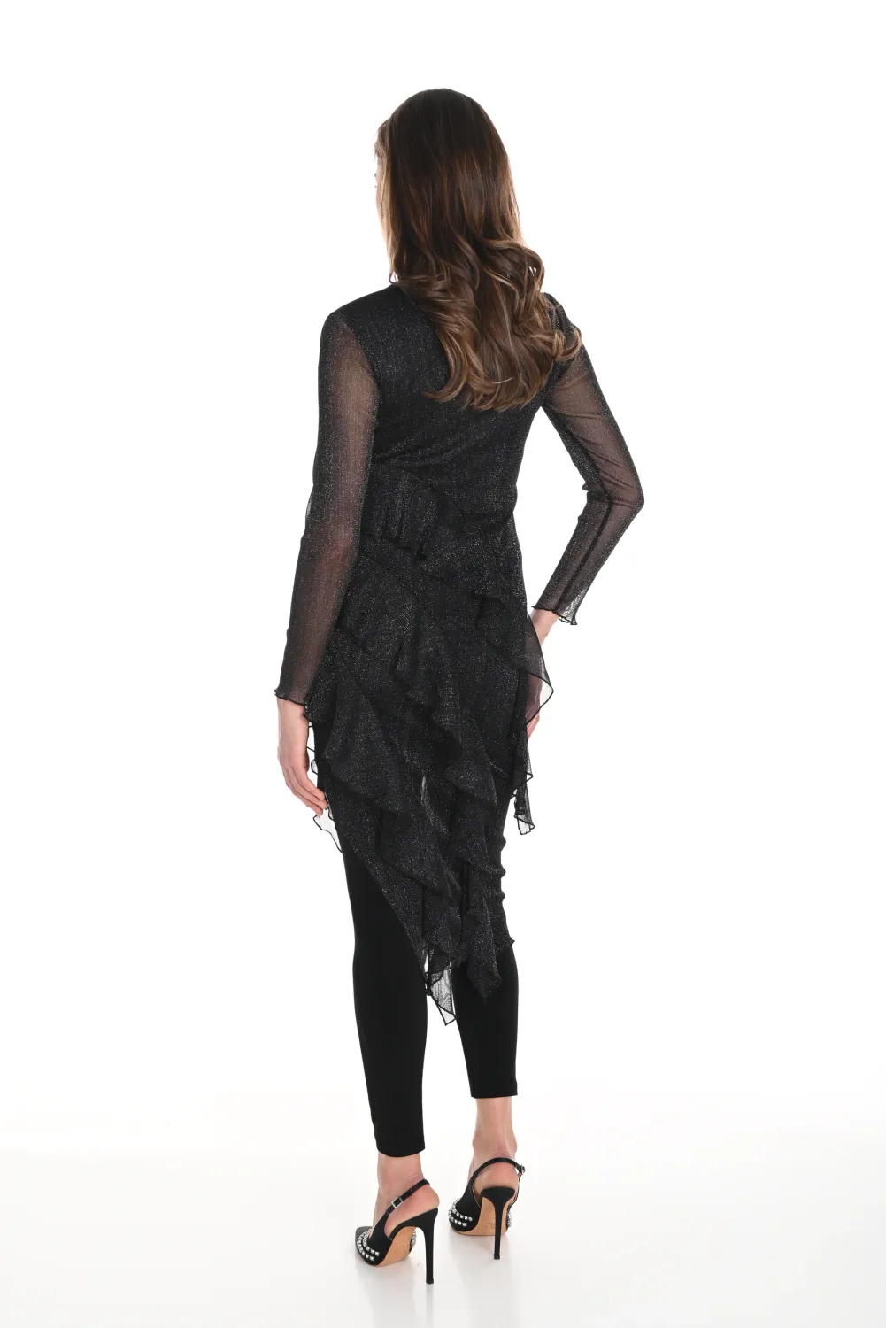 Frank Lyman 244198 Long Sleeve Knit Dress Ruffled Bottom