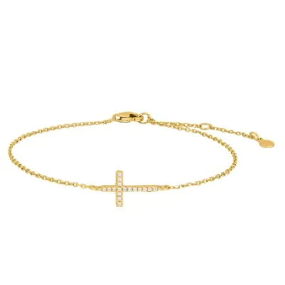 Joanli Nor ALAINE Gold Plated Cross Bracelet