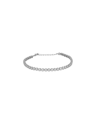 Joanli Nor 80450510900 EMMY Round White Crystal Silver Bracelet 3.6mm