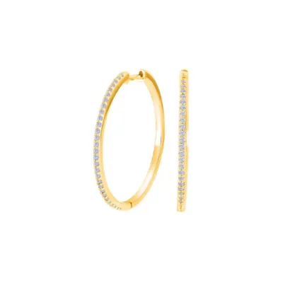 Joanli Nor JUNE Gold Plated 18mm Hoop Earring w – Cz