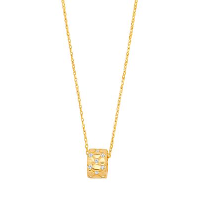 Joanli Nor OLISENOR Gold Plated Necklace w/ CZ Pendant