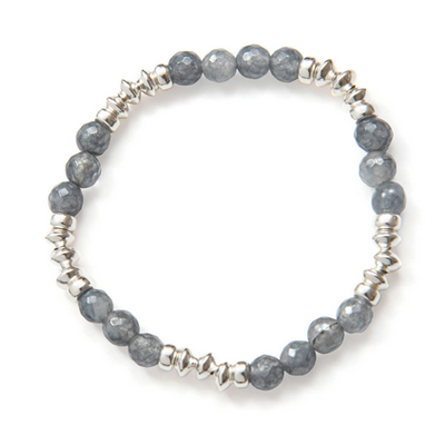 Beblue BBBRAZ-HG Silver Grey Bead Bracelet - Happy in Grey