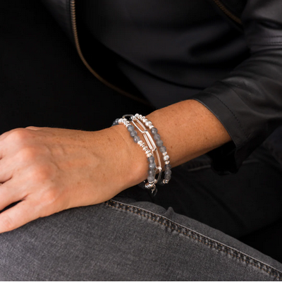 Beblue BBSTYL-HG Women's Light Silver Paper Clip Chain Bracelet