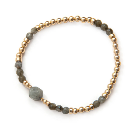 Beblue BBSURCLEV-BF Gold Be Clever Grey Bead Bracelet