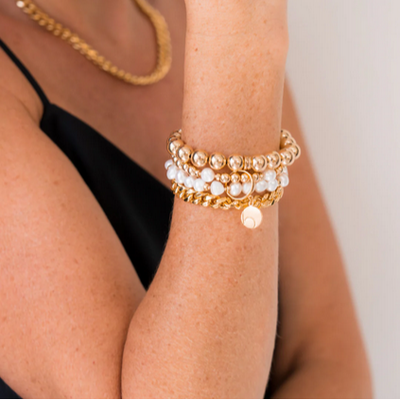 Beblue BBSURGLEE-NSQ Gold Be Gless Double Row Bracelet w/ Dangle - Not So Quiet