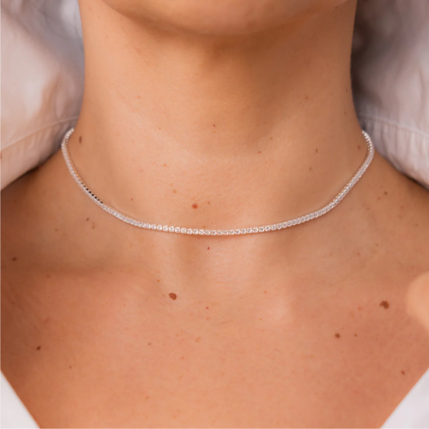 Beblue BCHSUMPT-DI Silver Tennis Necklace