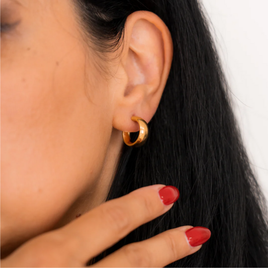 Beblue BO1611-GLD Gold Hoop Earrings 6 X 17mm