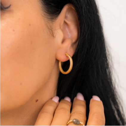 Beblue BO1609-GLD Gold Hoop Earrings 22mm