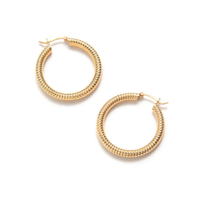 Beblue BO1610-GLD Gold Hoop Earrings 33mm
