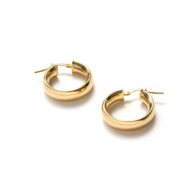 Beblue BO1612-GLD Gold Hoop Earrings 6 x 21mm