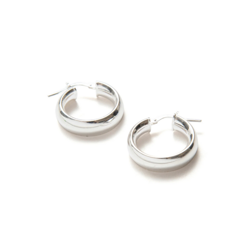 Beblue BO1612-SLV Silver Hoop Earrings 6 x 21mm