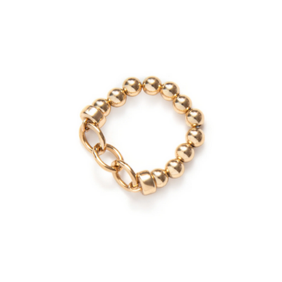 Beblue BRESURMOD-NSQ Gold Be Moderne Bead & CZ Elastic Ring - Not So Quiet