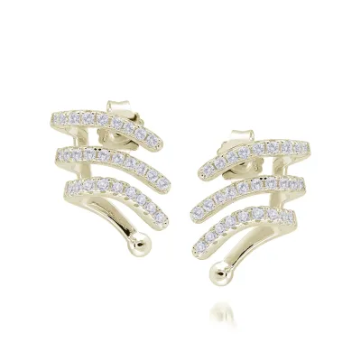 Miss Mimi 13-142692-02 3 Row Ear Cuff Gold Earrings