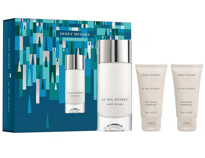 Issey Miyake 31800571 Le Sel D’Issey  Men's Eau De Toilette, Travel Eau De Toilette & Shower Gel Set 3PC 100ml, 50ml, 50ml