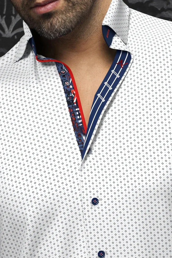 Au Noir BALLERINI Men’s Long Sleeve Dress Shirt